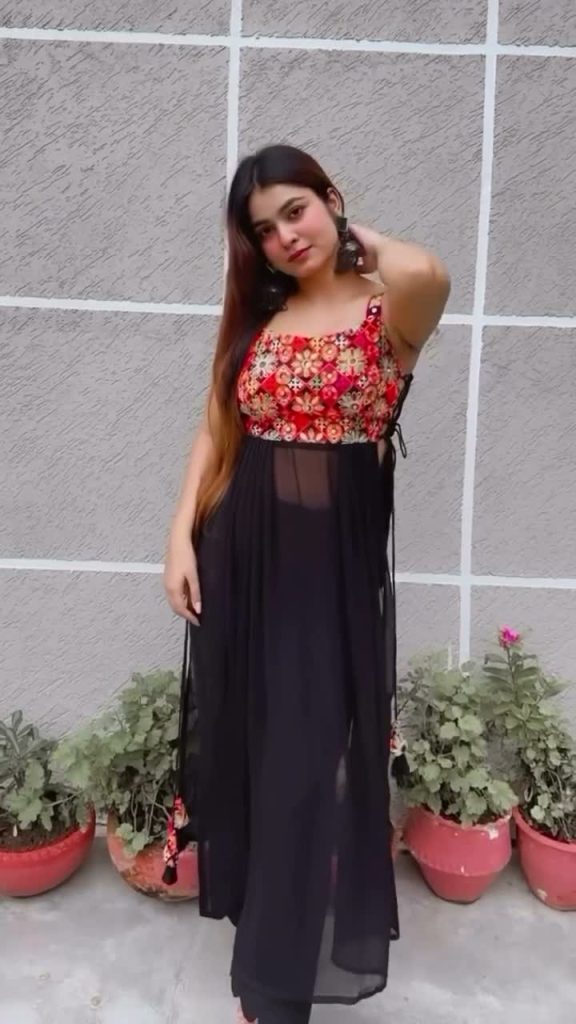 Chaniya Choli – Black Embroidered with Lace Up Back