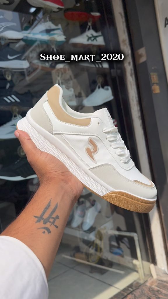 Men’s Casual Sneakers – White & Beige